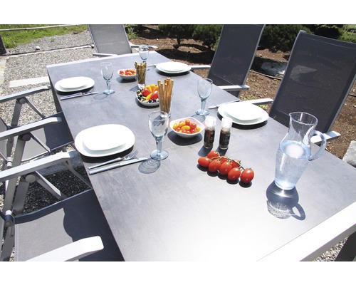 Gartenmöbelset Acamp 7-teilig bestehend aus: 6x Stühle, Tisch 220x98x72 cm Aluminium grau-0