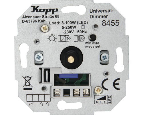 LED Universal Druckwechsel-Dimmer-Einsatz RLC-LED 100W Kopp (845500181)