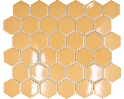 Keramikmosaik Hexagon HX 570 32,5x28,1 cm ockerorange
