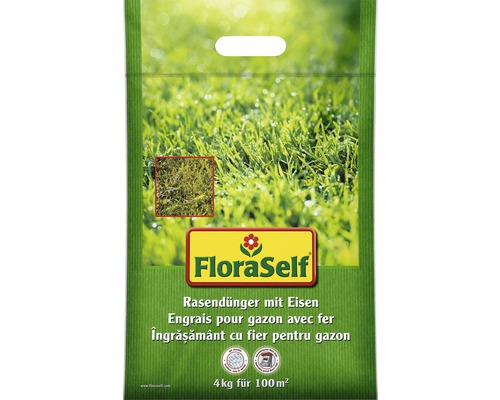 Rasendünger FloraSelf mit Eisen 4 kg / 100 m²