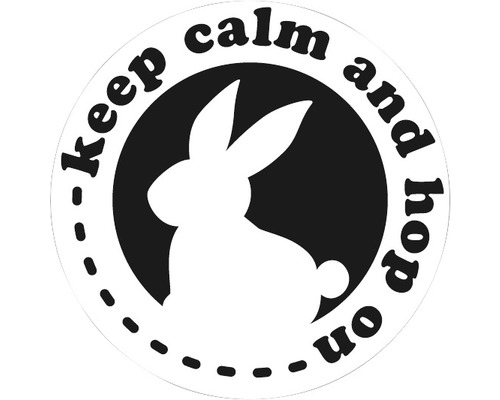 Label "keep calm and hop on", 45mm-0