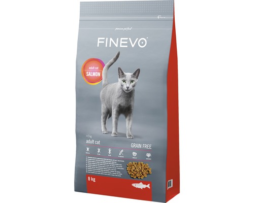 Katzenfutter trocken FINEVO Adult Cat Lachs getreidefrei 8 kg