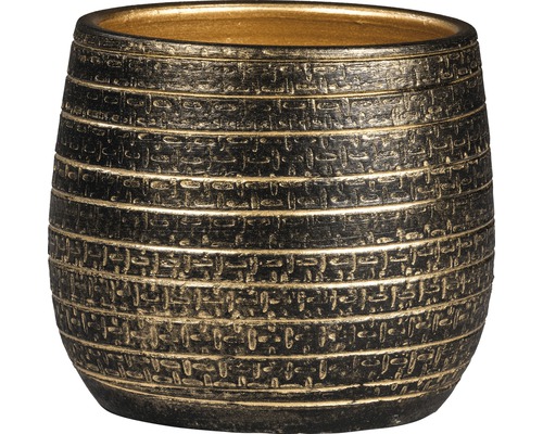 Übertopf innen Passion for Pottery Solano Ton Ø 29 cm H 26 cm schwarz/gold