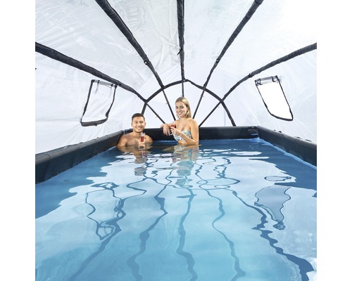 aufstellpool framepoolset exit stonepool 400x200x100 cm inkl sandfilteranlage leiter warmepumpe abdeckung steinoptik jetzt kaufen bei hornbach osterreich