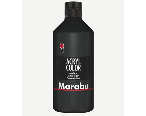 Marabu Künstler- Acrylfarbe Acryl Color 073 schwarz 500 ml