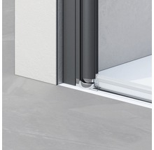 Duschseitenwand für Drehfalttür Breuer Elana Komfort 1000x2000 mm Anschlag rechts Echtglas Klar hell schwarz-thumb-3