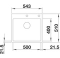 Spüle Blanco Subline 500-IF/A 510x543 mm mit Ablauffernbedienung weiß