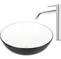 Aufsatzwaschbecken Duo rund 39,5 cm schwarz weiß