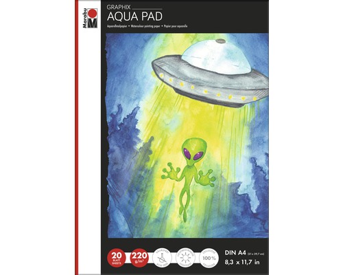 Marabu Aqua Pad GRAPHIX, DIN A4, 220g/m², 20 Blätter