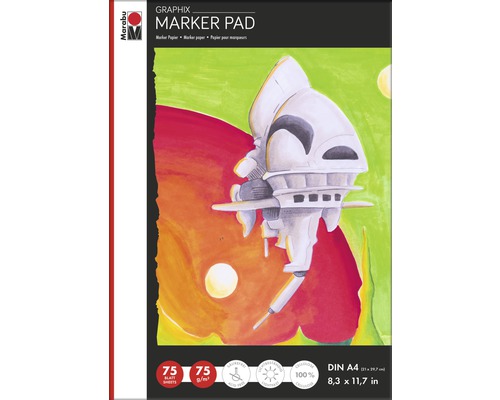 Marabu Marker Pad GRAPHIX, DIN A4, 75g/m², 75 Blätter