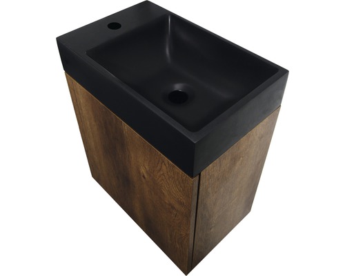 Badmöbel-Set Allibert Java mit Waschtischunterschrank und Waschtisch 48,6x48,6x40,2 cm walnuss