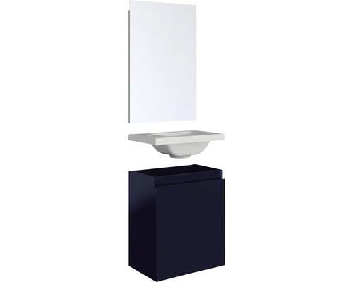 Badmöbel-Set Allibert Porto mit Waschtischunterschrank, Waschtisch und Spiegel 48,6x40,2x25,2 cm blau