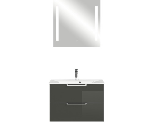 Badmöbel-Set Pelipal Xpressline 3065 mit Spiegel 200x76,8x44,7 cm grau