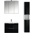 Badmöbel-Set Pelipal Xpressline 3065 mit Spiegelschrank und Hochschrank 200x111,2x44,7 cm schwarz