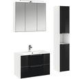 Badmöbel-Set Pelipal Xpressline 3065 mit Spiegelschrank und Hochschrank 200x111,2x44,7 cm schwarz
