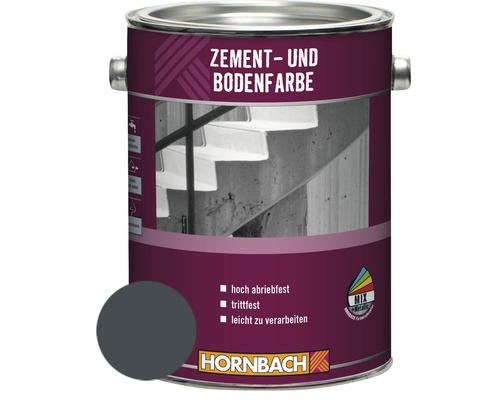 HORNBACH Zementfarbe Bodenfarbe RAL7024 graphitgrau 2,5 l