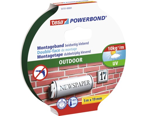 Montageband Tesa Powerbond Outdoor grün 19 mm x 5 m