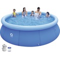 Aufstellpool Fast-Set-Pool PVC rund Ø 360x76 cm inkl. Filteranlage & Reperatursatz blau