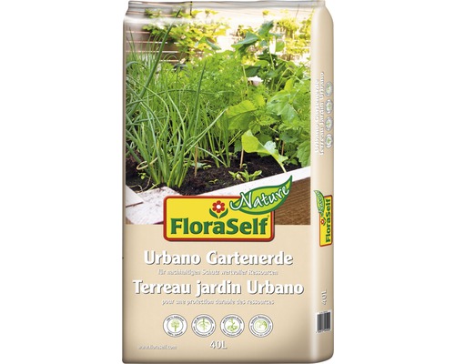 Gartenerde FloraSelf Nature Urbano mit Mykorrhiza & Pflanzenkohle 40 L