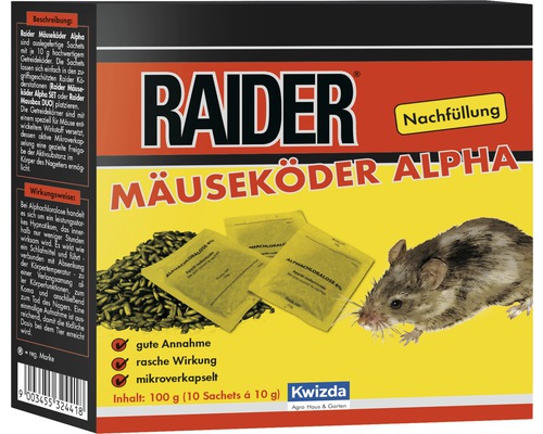 Mäuseköder Raider Alpha NF 100 g Reg.Nr. AT-0008056-0001