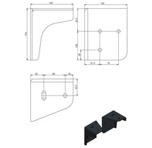 Deckenhalter für Kassettenmarkise Positano anthrazit (Pack = 2 Stück)-thumb-1
