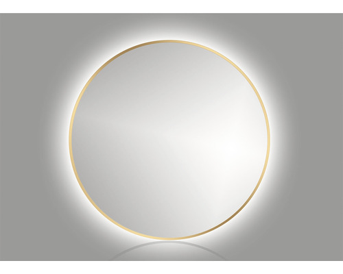LED-Lichtspiegel Cordia ROUND LINE BACKLIGHT rund 60x60 cm mit Alurahmen gold
