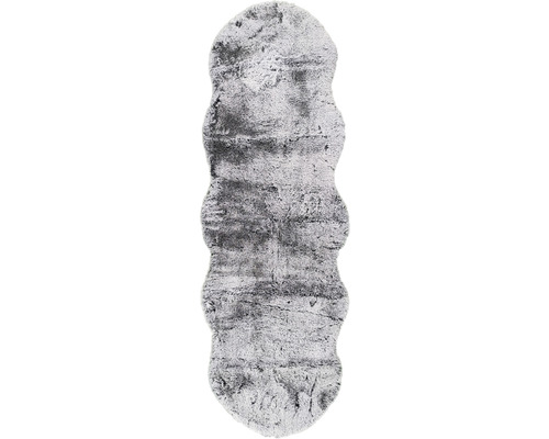 Kunstfell Romance Shape grau meliert 55x160 cm