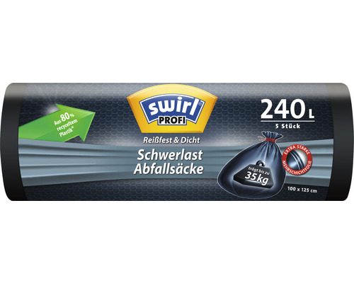 Profi Schwerlastsack mit Zugband Swirl® 240 l 5 Stk. blau