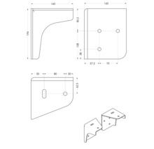 Deckenhalter für Kassettenmarkise Positano silber (Pack = 2 Stück)-thumb-1