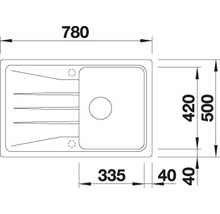 Spüle Blanco Sona 45 S 500x780 mm alumetallic-thumb-10