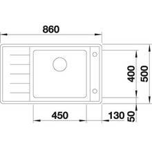 Spüle Blanco Andano XL 6 S-IF Compact rechts 500x860 mm Edelstahl-thumb-2