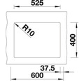 Spüle Blanco Subline 340/160-U links 460x555 mm weiß