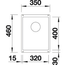 Spüle Blanco Subline 320-U 460x350 mm schwarz-thumb-4
