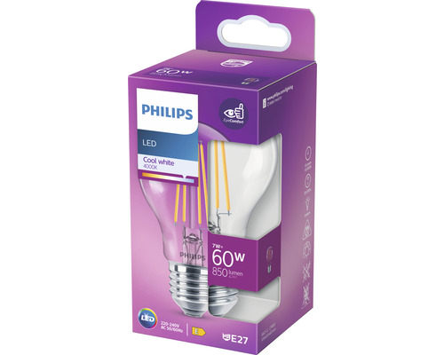 LED Lampe Philips E27/7W(60W) 850 lm 4000 K Birnenform Neutralweiß