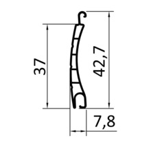 ARON Vorbaurollladen PVC grau 1750 x 1215 mm Kasten Aluminium RAL 9016 verkehrsweiß Gurtzug Links-thumb-3