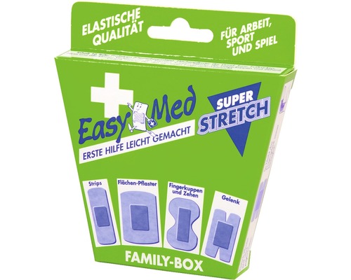 Erste Hilfe Pflaster Easy Med Family-Box Verbandskasten, superstretch, 16-tlg.