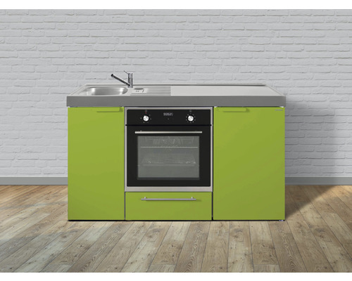 Miniküche Stengel Kitchenline MKB150 150x60 cm Becken links Grün glänzend