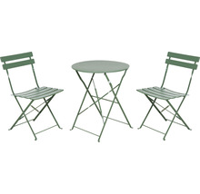 Balkonset Garden Place Lilli 2 -Sitzer bestehend aus: Tisch und 2 Stühlen Stahl Grün-thumb-0