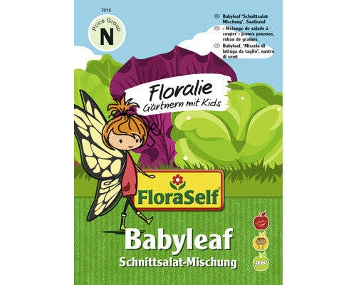 Gemüsesamen FloraSelf Floralie-Gärtnern mit Kids Schnittsalat/Pflücksalat 'Baby Leaf Mix'