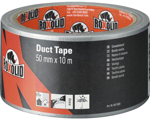 ROXOLID Duct Tape / Gaffa Tape Gewebeband silber 50 mm x 10 m
