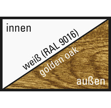 Kunststofffenster Festelement ARON Basic weiß/golden oak 400x1300 mm (nicht öffenbar)-thumb-1