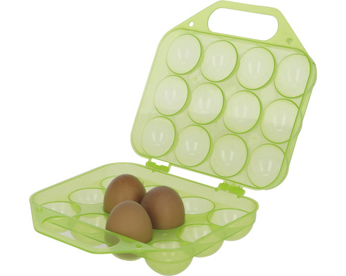 Eiertransportbox KERBLEieraufbewahrung für 12 Eier bis Größe L, lebensmittelecht, grün, ca. 38 x 20 x 6 cm