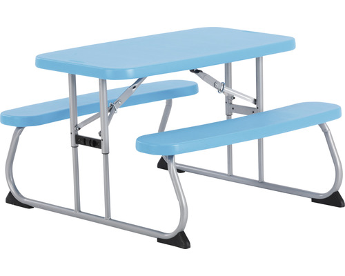 Kindergartenmöbel Lifetime 4 -Sitzer bestehend aus: 2 Bänke, Tisch Kunststoff blau
