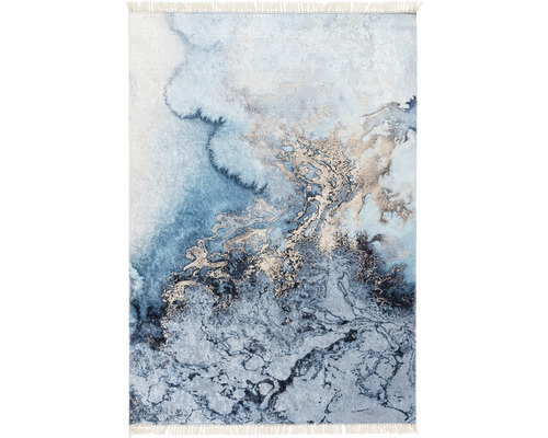 Teppich Marmor blau gold 120x170 cm