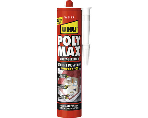 UHU POLY MAX Montagekleber 10 Sekunden Sofort Power weiß 425 g-0