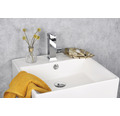 Handwaschbecken-Set Differnz Dione eckig inkl. Ablaufventil,Designsiphon,Standventil 46,5x46 cm weiß chrom
