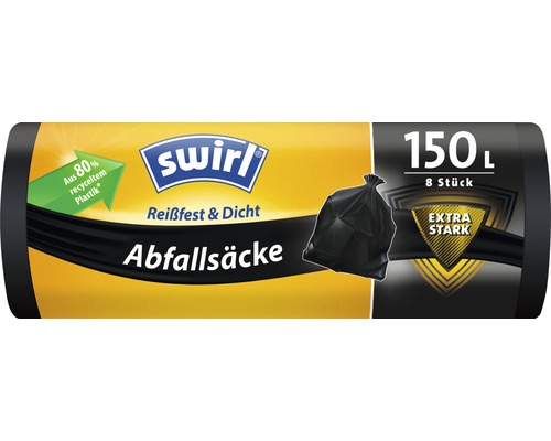 Abfallsack Swirl® 150 L Multipack 4x8 Säcke schwarz