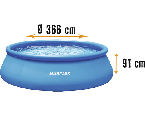 Aufstellpool Fast-Set-Pool Marimex Tampa rund Ø 366x91 cm ohne Zubehör blau