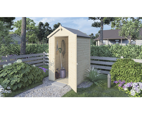 Gerätehaus Mini mit Fußboden 132x134 cm natur