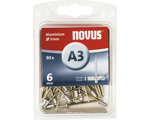 Novus Blindnieten Aluminium Ø 3x6 mm 30er Pack